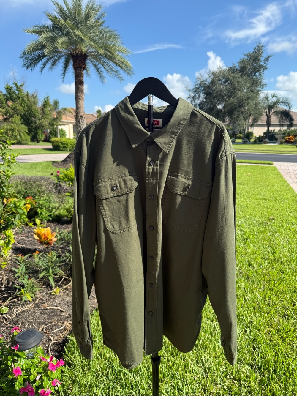Wrangler Olive Green Button-Front Shirt